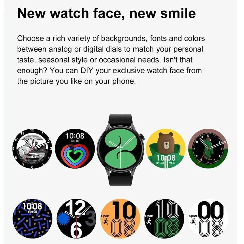 Silicone Band Smart Watch With Colour Screen - Silver