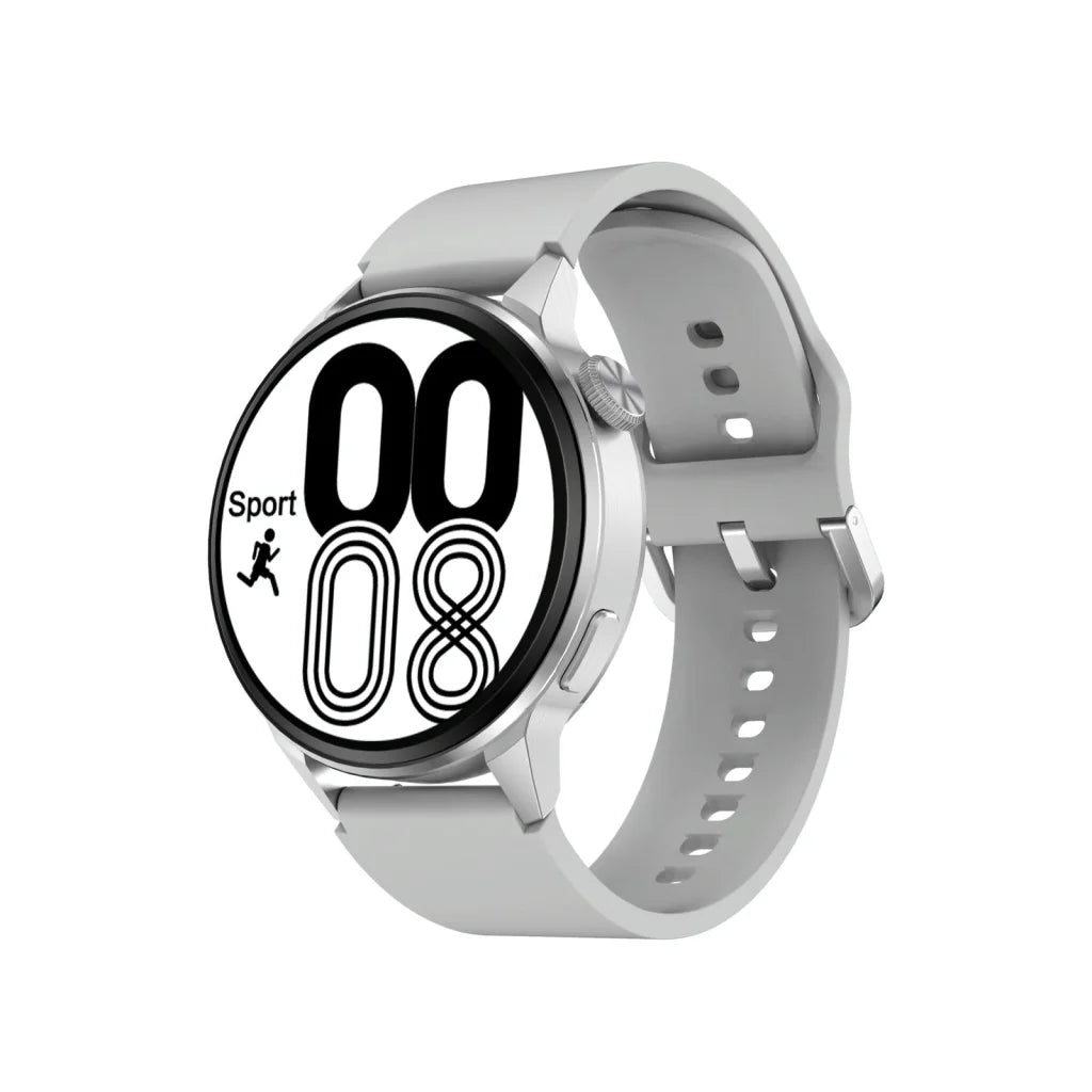 Silicone Band Smart Watch With Colour Screen - Silver