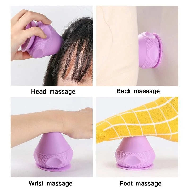 Silicone Suction Cup Muscle Massage Ball - Blue - Health &
