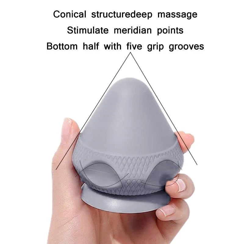 Silicone Suction Cup Muscle Massage Ball - Grey - Health &