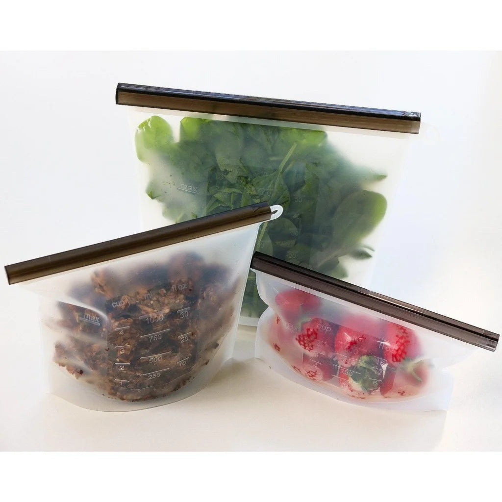 Silicone Zip Lock Food Pouch Bundle - 4 Sizes - Home &