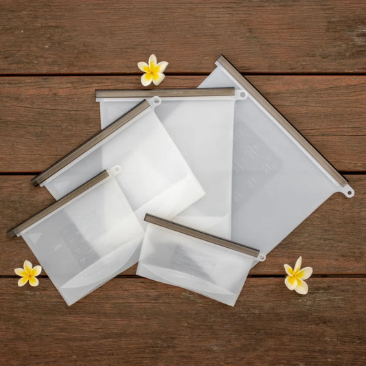 Silicone Zip Lock Food Pouch Bundle - 5 Sizes - Home &