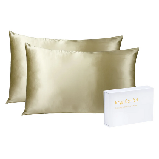 Silk Pillowcase Twin Pack 51x76cm Soft Hypoallergenic Champagne