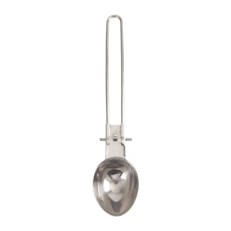Silver 304 Stainless Steel Folding Camping Ladle - 2 Pack