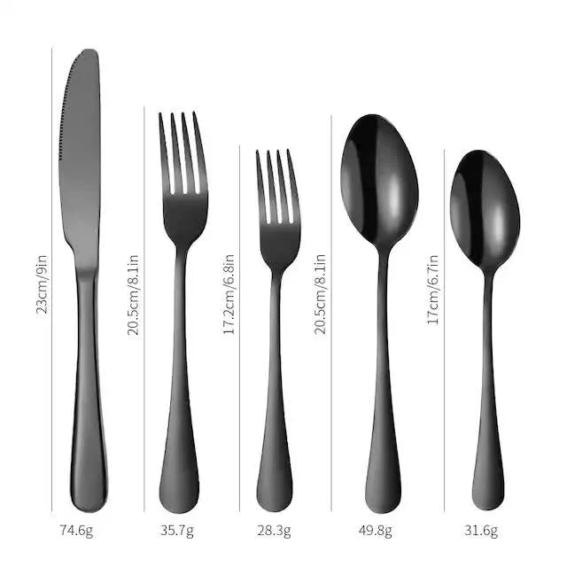 Silver 410 Stainless Steel Cutlery Set - Western Steak