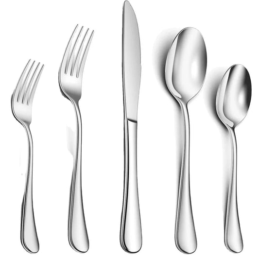 Silver 410 Stainless Steel Cutlery Set - Western Steak
