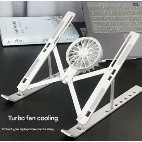 Silver Adjustable Aluminum Laptop Stand with Detachable