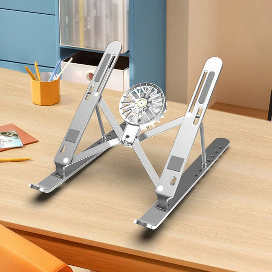 Silver Adjustable Aluminum Laptop Stand with Detachable