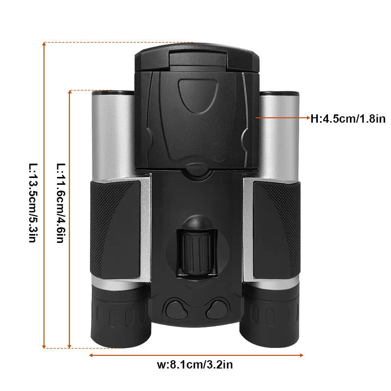 Silver and Black HD Digital Camera Binoculars 8X Zoom