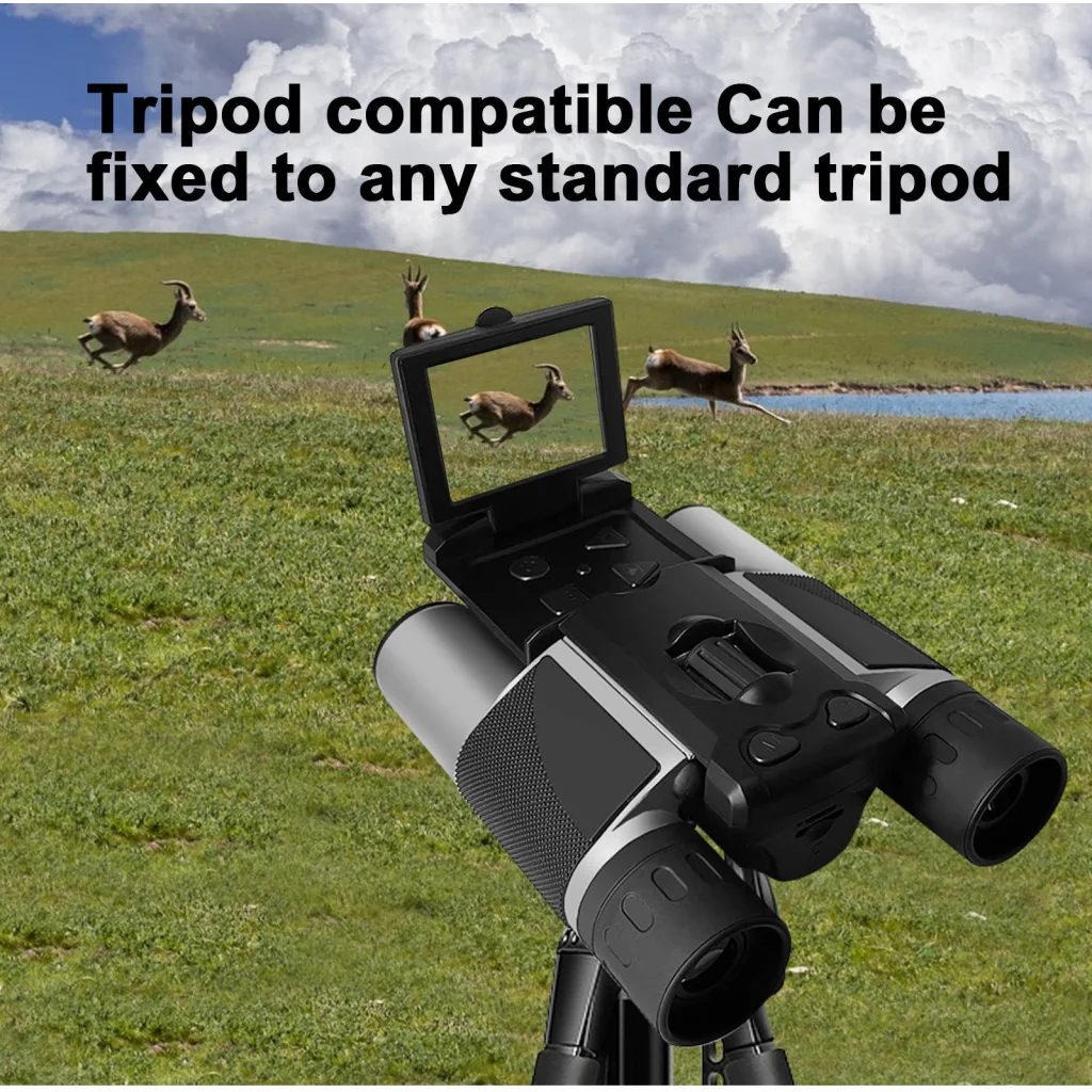 Silver and Black HD Digital Camera Binoculars 8X Zoom