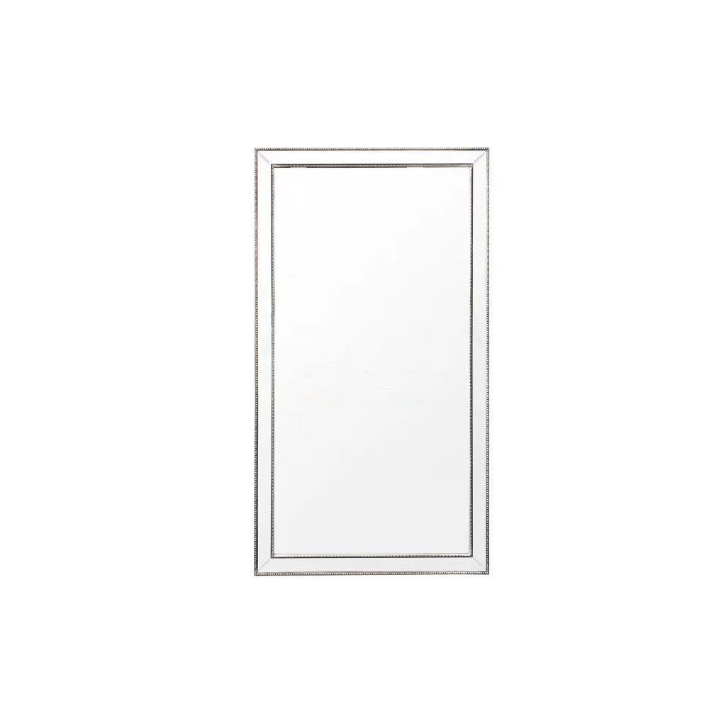 Silver Beaded Framed Mirror - X Large 190cm x 100cm - Home