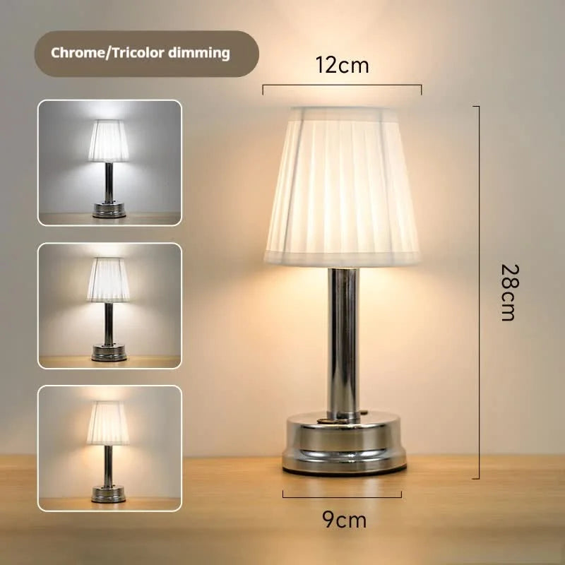 Silver Creative LED Rechargeable Table Lamp | 3 Adjustable