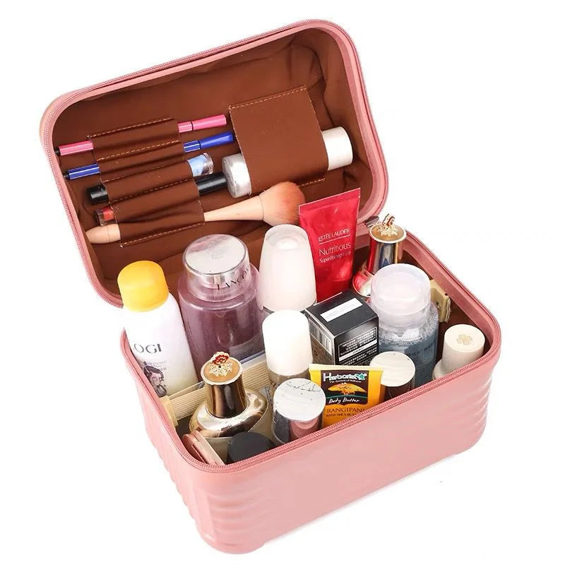 Silver Durable Hard Shell Makeup Travel Case - Large