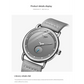 Silver Elegant Men's Watch with Leather Band
