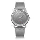 Silver Elegant Men s Watch with Leather Band