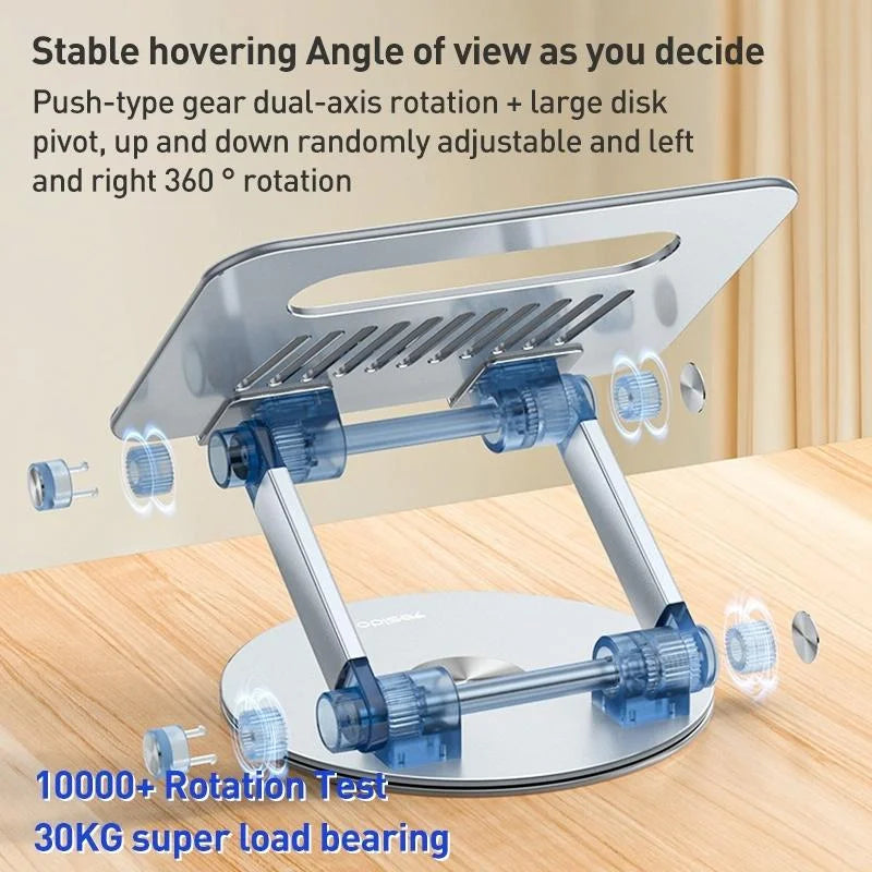 Silver Foldable Swivel Laptop Stand - Electronics >