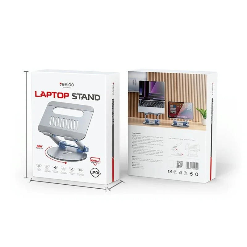 Silver Foldable Swivel Laptop Stand - Electronics >