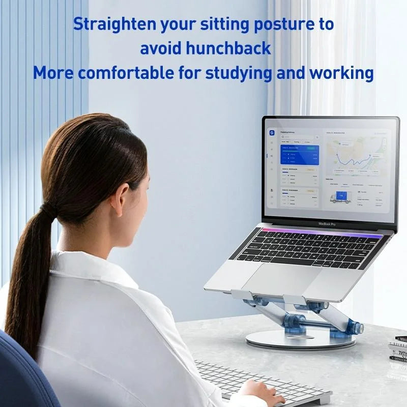 Silver Foldable Swivel Laptop Stand - Electronics >