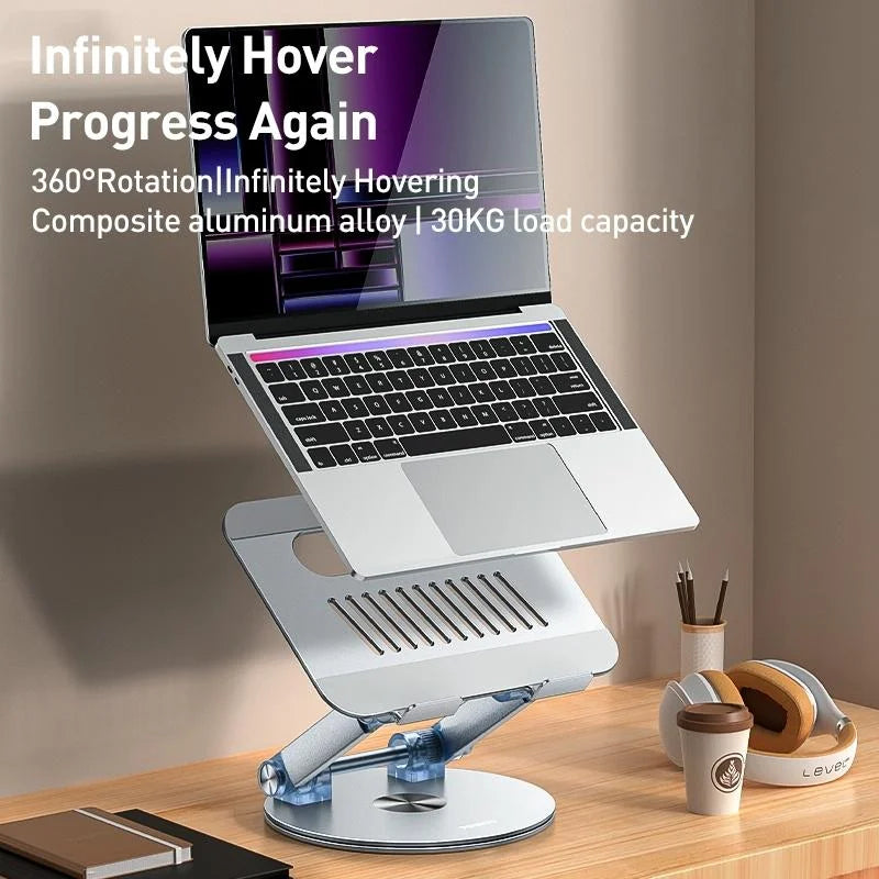 Silver Foldable Swivel Laptop Stand - Electronics >
