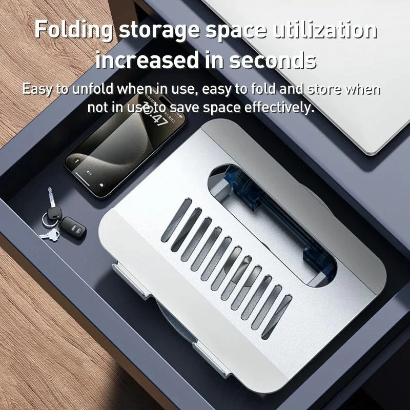 Silver Foldable Swivel Laptop Stand - Electronics >