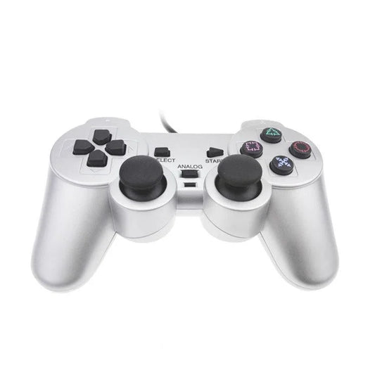 Silver Fuel Injection Gamepad For Ps2 With Dual Motor Vibration-1915198219827154945
