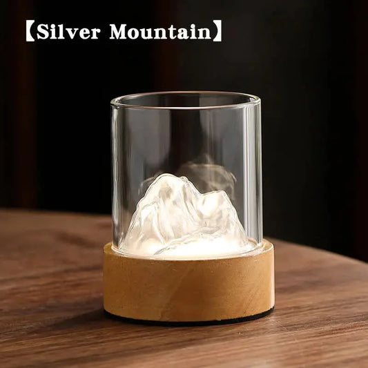 Silver Glass Mountain Ambient Night Light - USB