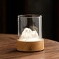 Silver LED Glass Night Light with Mountain Design USB