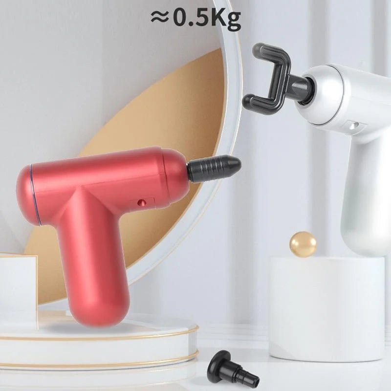 Silver Mini Vibrating Fascia Massage Gun - Health & Beauty