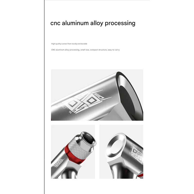 Silver Portable CO2 Bike Tire Inflator with Nozzle - Quick