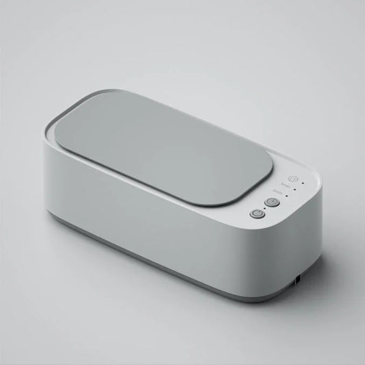 Silver Portable Ultrasonic Cleaner 45kHz Professional High Frequency