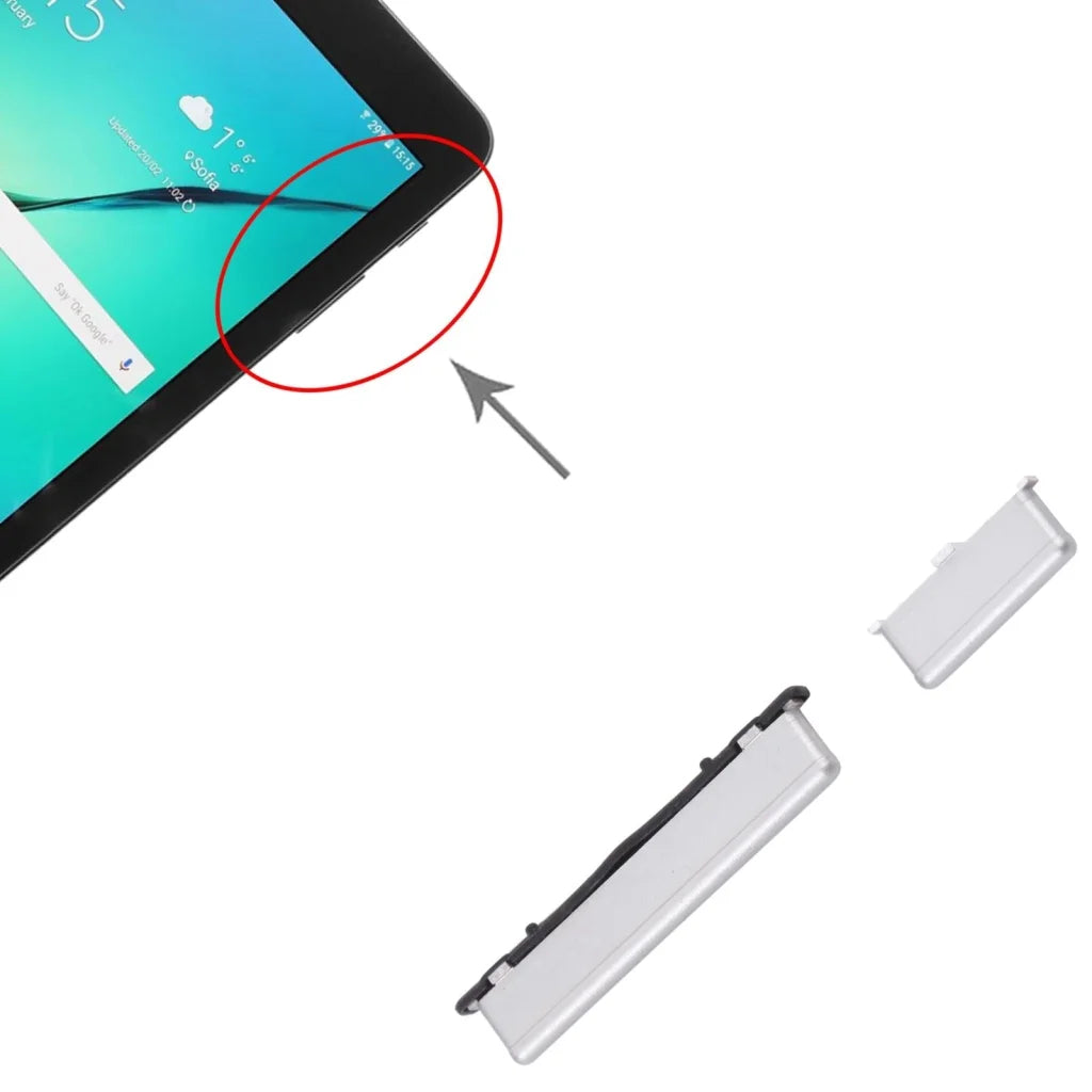 Silver Power and Volume Buttons For Samsung Galaxy Tab