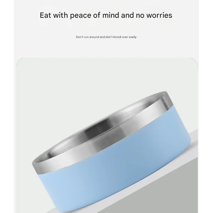 Silver Premium 304 Stainless Steel Pet Bowl (64oz)