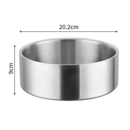 Silver Premium 304 Stainless Steel Pet Bowl (64oz)