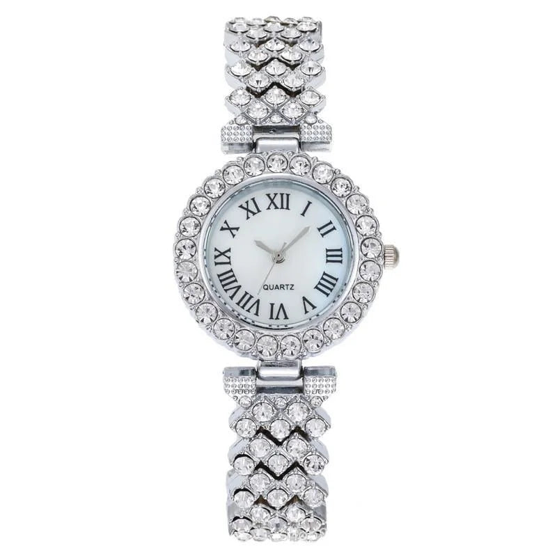Silver Roman Diamond Women Quartz Watch - Fashion > Women’s