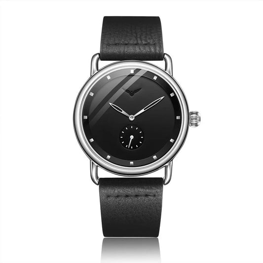 Silver shell black face Elegant Men s Watch