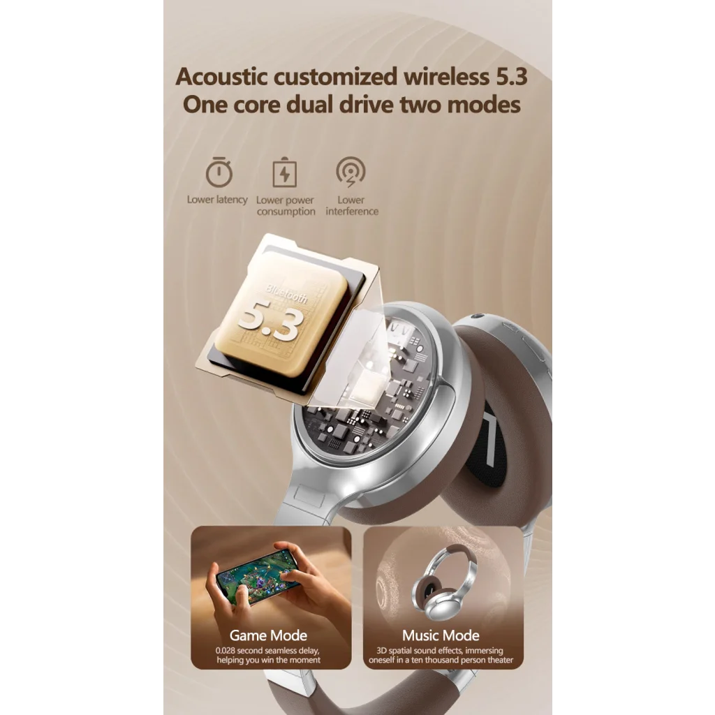 Wireless Bluetooth Over Ear Headphones Active Silver