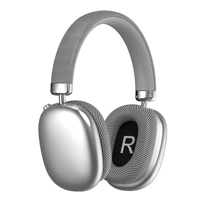 Silver Wireless Over-Ear Headphones - Bluetooth 5.3 Knob