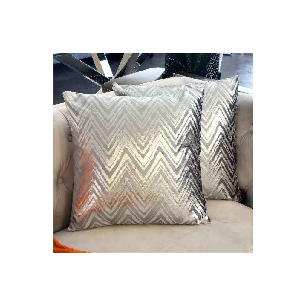 Silver Zig Zag Designer Cushion - Furniture > Sofas > Sofa