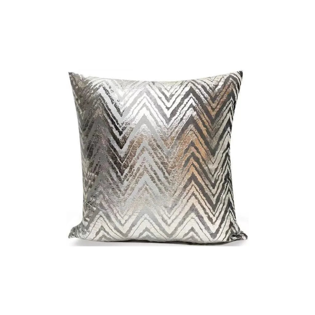 Silver Zig Zag Designer Cushion - Furniture > Sofas > Sofa