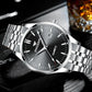 Simple Luminous Quartz Watch for Men with Calendar - Black