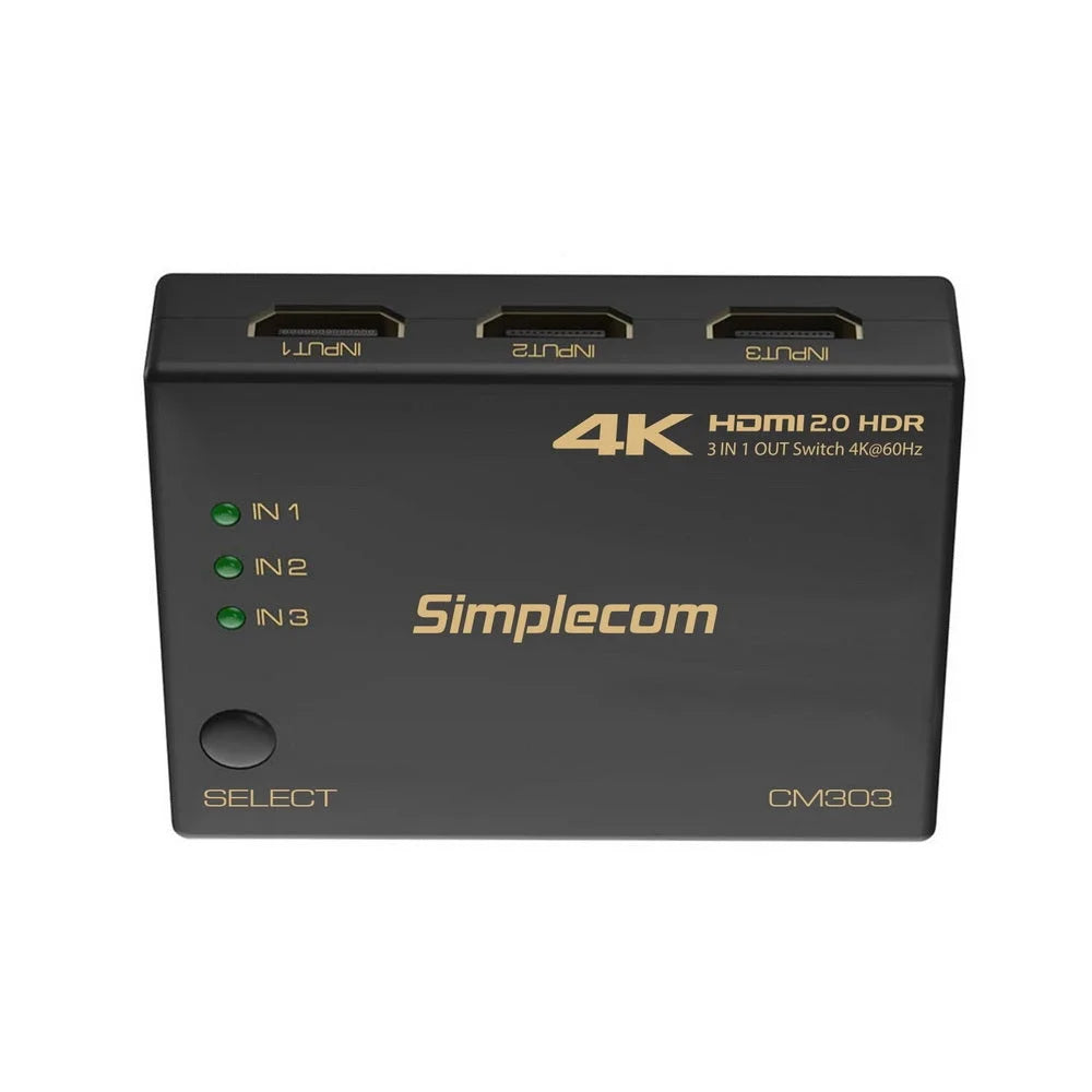 Simplecom CM303 Ultra HD 3-Way HDMI Switch 3-IN-1