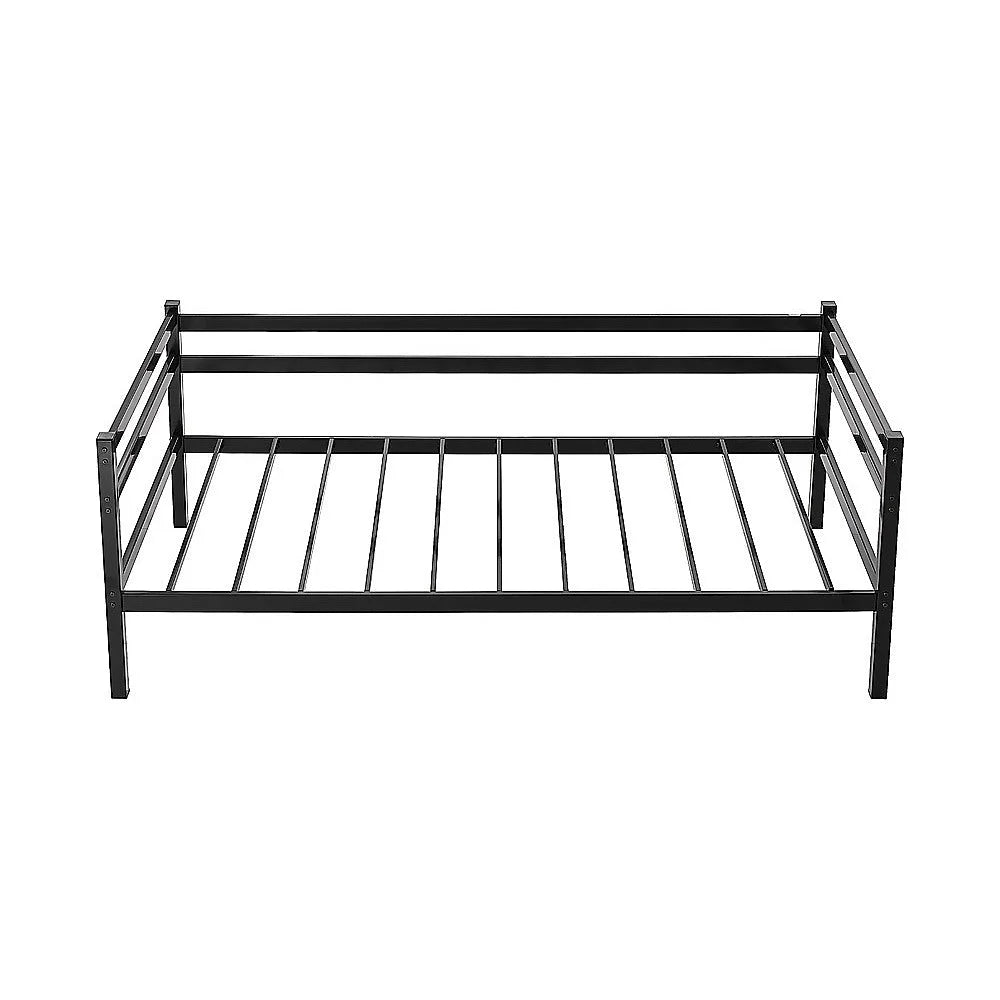 Single Daybed Metal Frame Sofa Premium Black Day Bed Steel