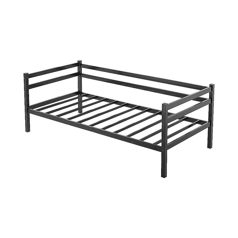 Single Daybed Metal Frame Sofa Premium Black Day Bed Steel