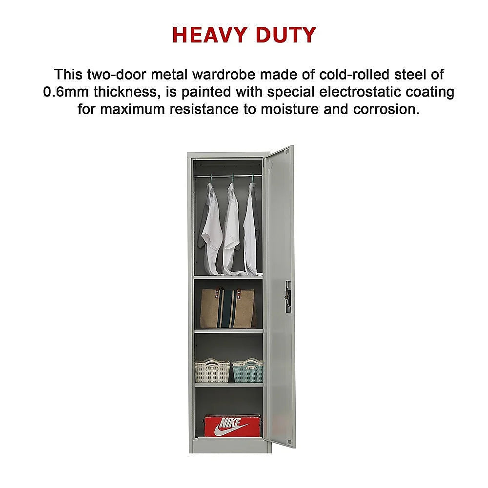 Single-Door Metal Tall Cabinet Shelf Storage for Home