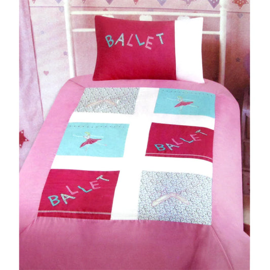 Single Embroidered Quilt Cover Set Ballerina - Home & Garden