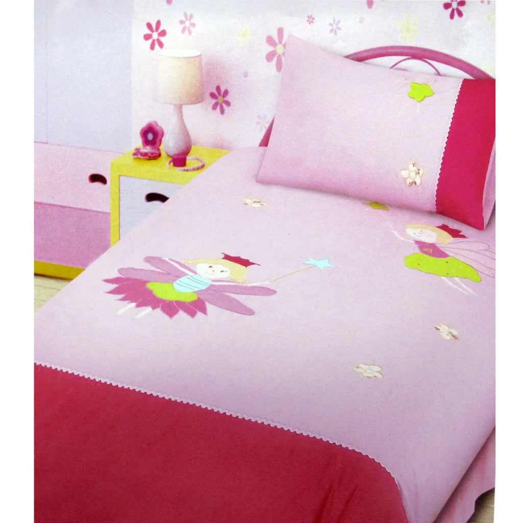 Single Embroidered Quilt Cover Set Fairies - Home & Garden