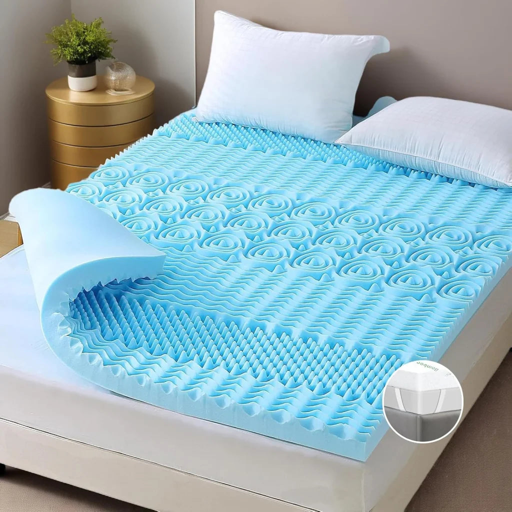 Single Memory Foam Mattress Topper 7-Zone Bamboo Cover