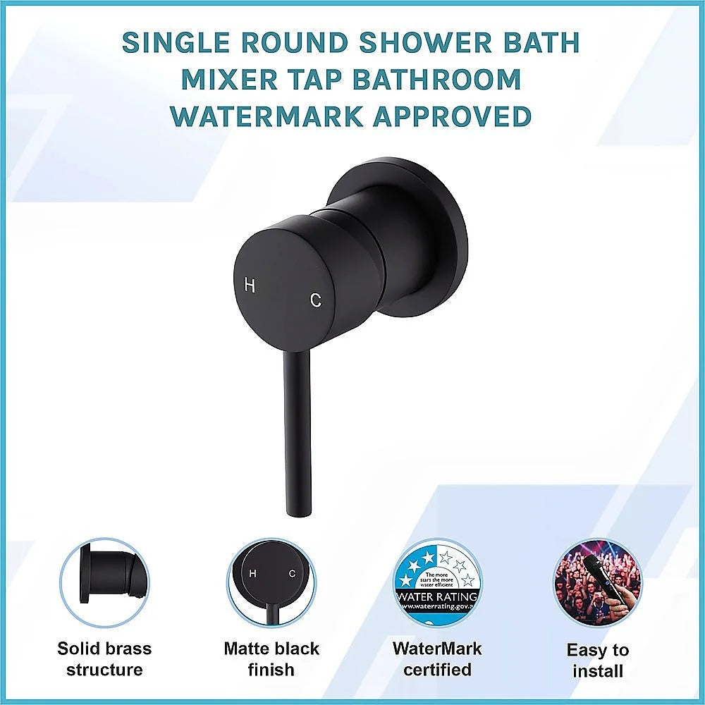 Single Round Shower Bath Mixer Tap - WATERMARK Approved