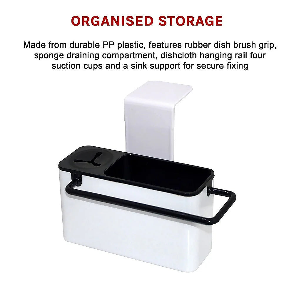 Sink Aid Self-Draining Caddy for Kitchen Sponges Brush Soap