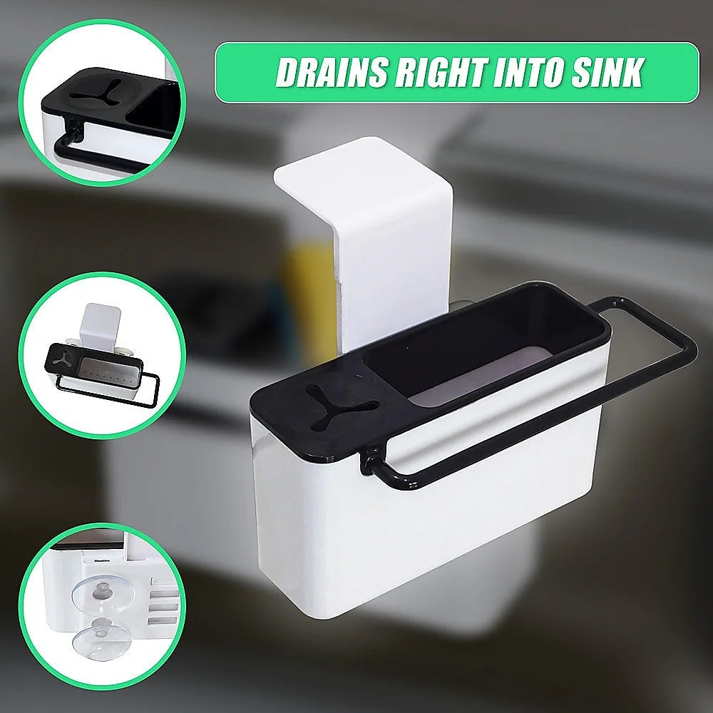 Sink Aid Self-Draining Caddy for Kitchen Sponges Brush Soap